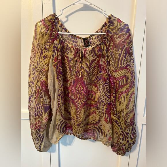 Jean Paul Gaultier Silk Made in Italy Peasant Style Soleil Blouse M - Picture 1 of 7